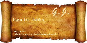 Gyuris Janka névjegykártya